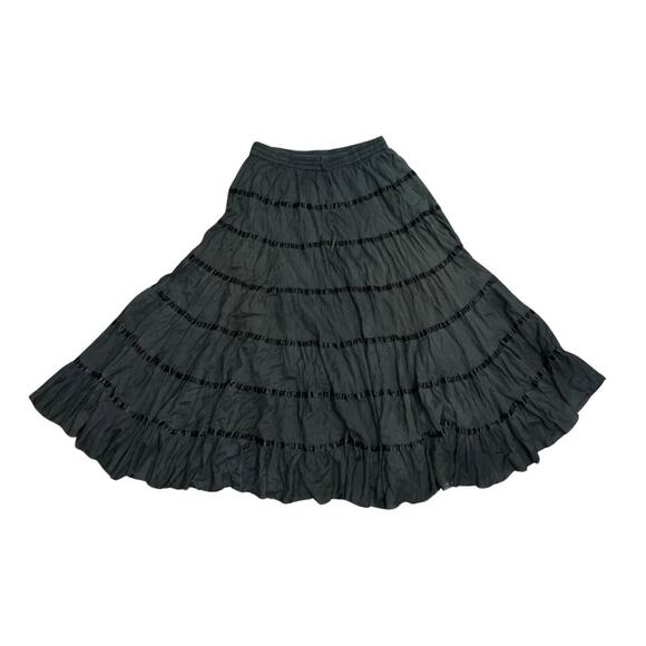 Silver Stream One Size Black Tiered Maxi Skirt Broomstick Western Boho Witchy - Picture 1 of 3